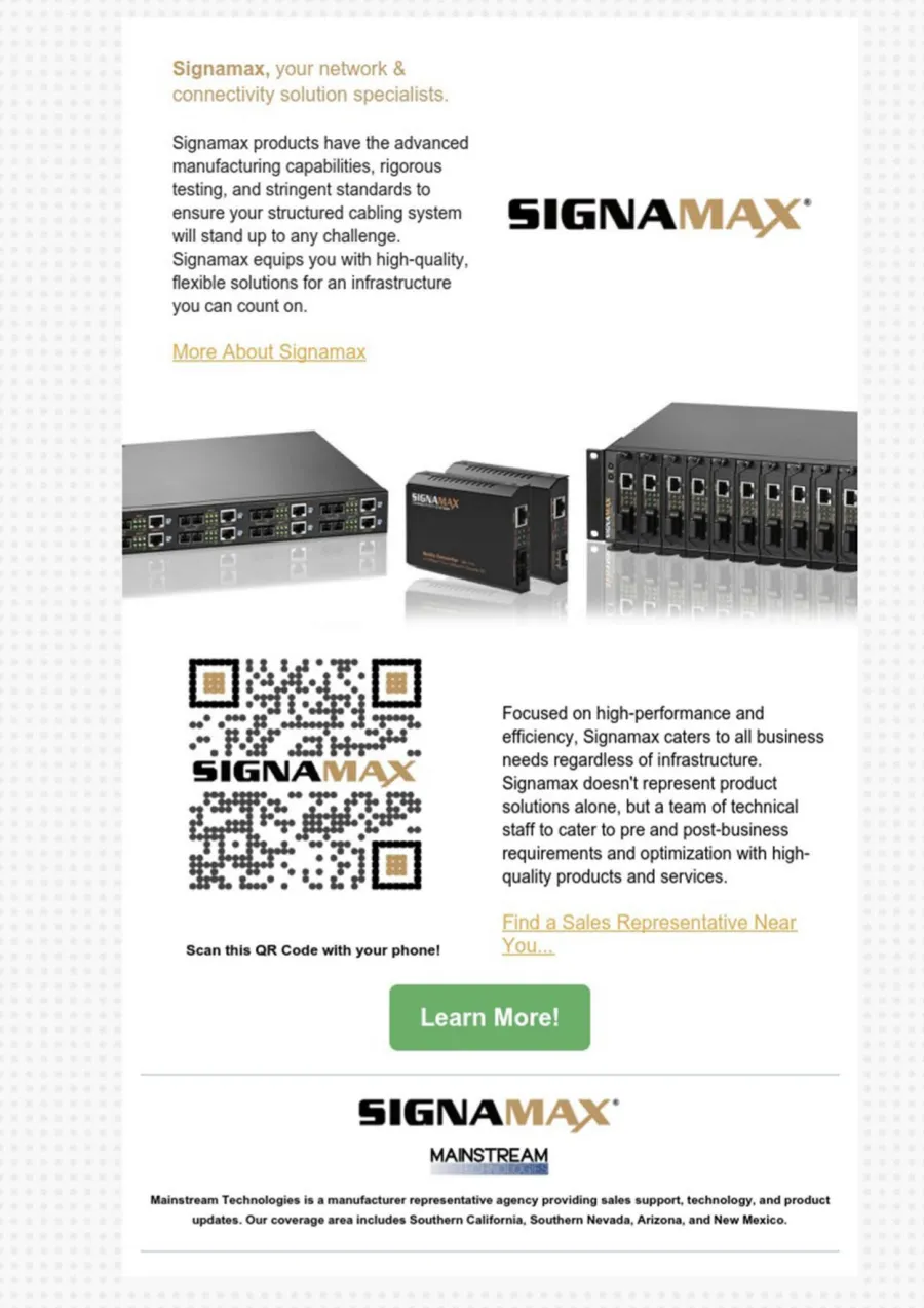 Email campaign for Signamax